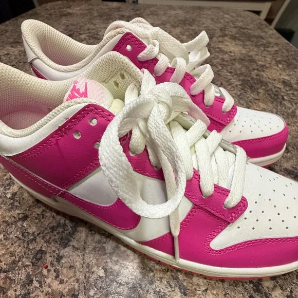 Nike Hot Pink and White Dunks (Big Kids) - Picture 2 of 7